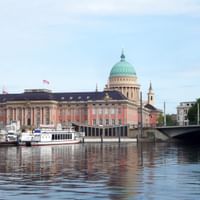 Potsdam View of the state parliament and St. Nicholas Church