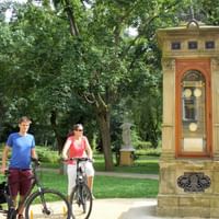 Kurpark mit historischer Uhr in Franzensbad