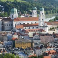 Blick von oben aud den Dom St. Stephan