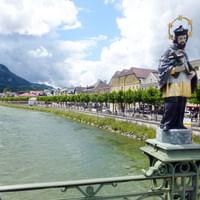 Bridge with statue in Bad Ischl