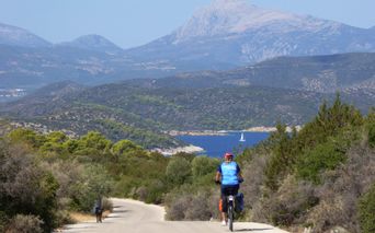 Bike path on Poros island