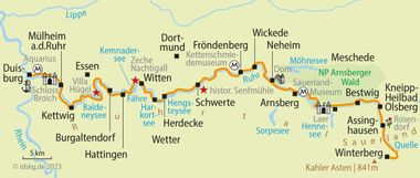 Ruhr Valley cycle map