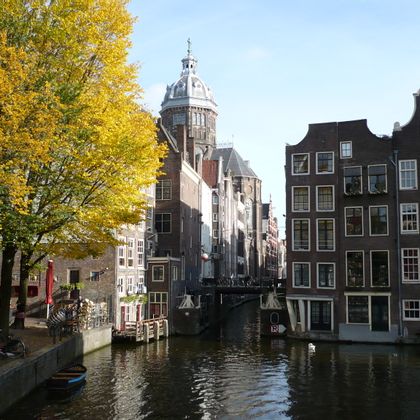 Typical canal in Amsterdam