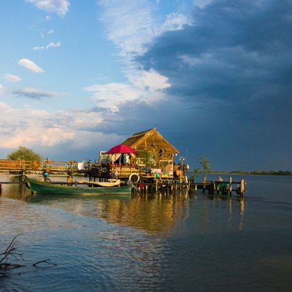 Fishing lodge on the Danube Delta