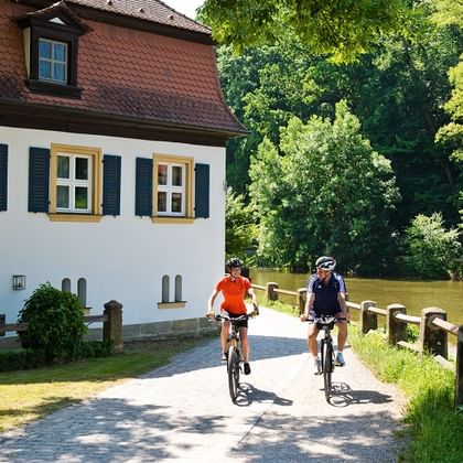 Bamberg Radler an der Walkmühle