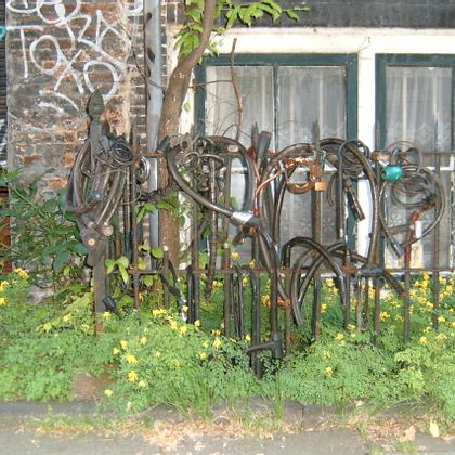 Bicycle stronghold Holland fence