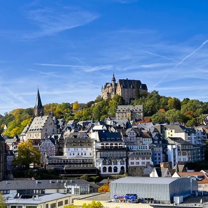 Blick vom Riesenrad auf Marburg Oberstadt