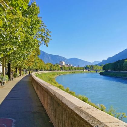 Trento Adige river bank