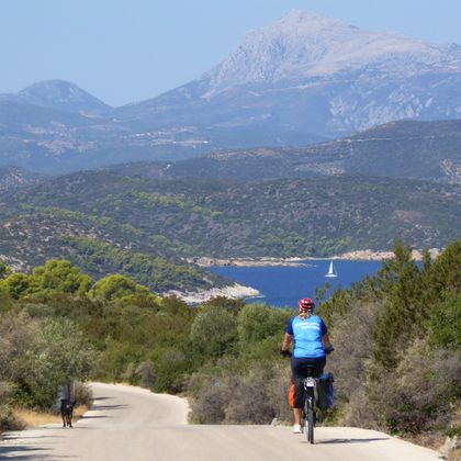 Bike path on Poros island