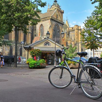 Square in front of the Collegiate Church in Colmar