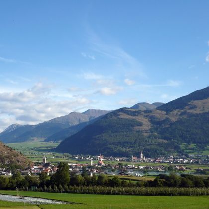 Vinschgau Valley with view of Mals and Glurns