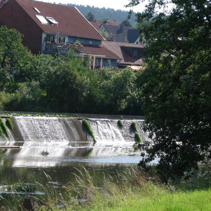 Fulda idyll on the river bank