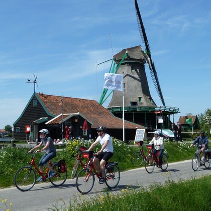Mill on the bike route through North Holland